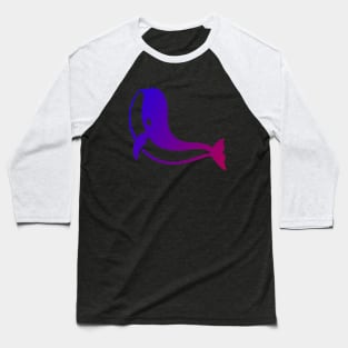 Whale Gradient blue and pink Baseball T-Shirt